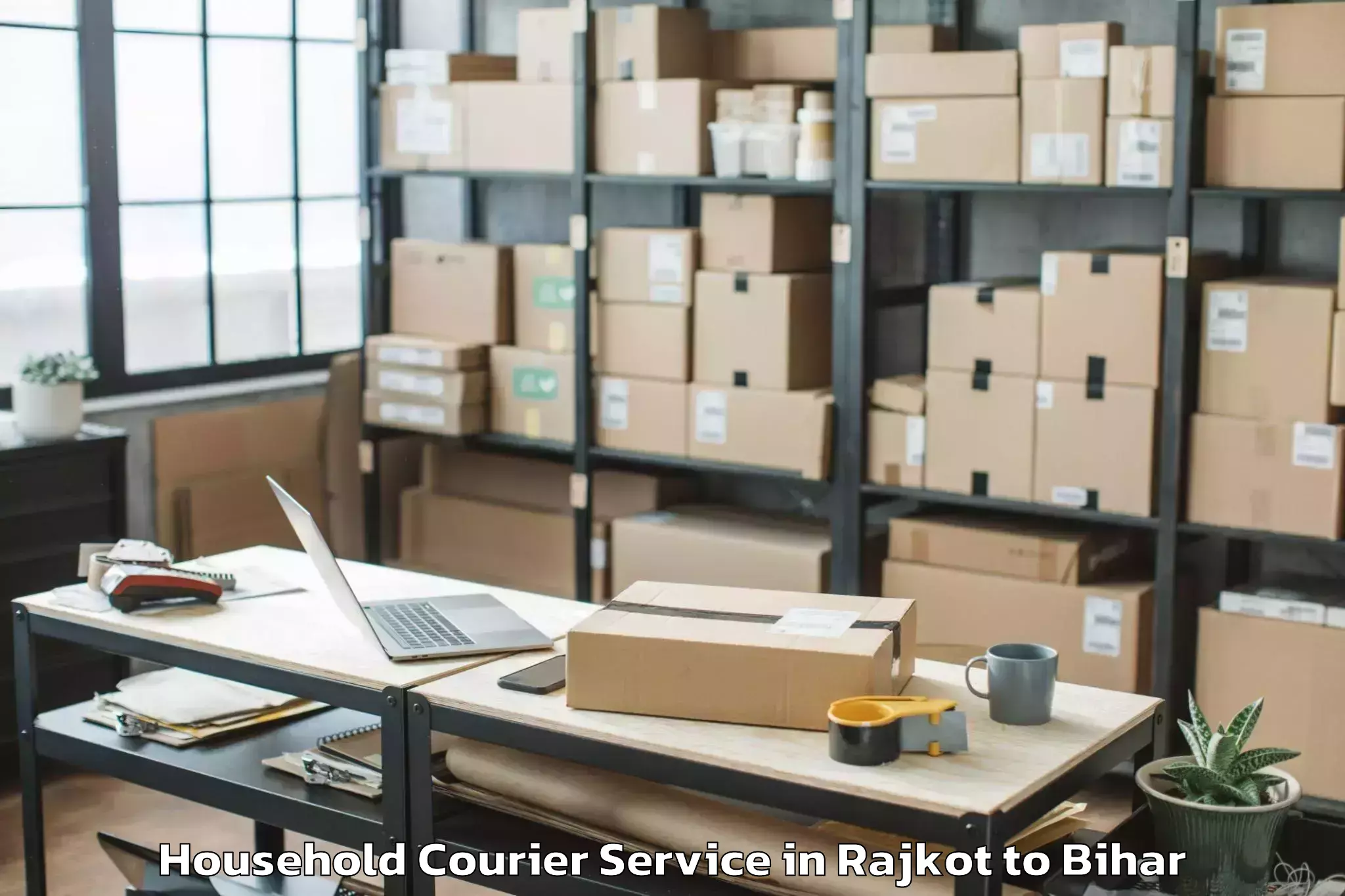 Easy Rajkot to Paraiya Household Courier Booking